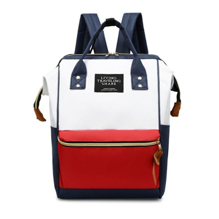 Stor ryggsäck med clips, fashionabel reseryggsäck, multifunktionell och stor mammaväska, studentryggsäck