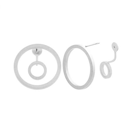 Dansk Copenhagen, Jewelery Vanity Constructed Double Circle Earn Decorations Silver Accessories D Grijs, Dames, Maat:ONE Size