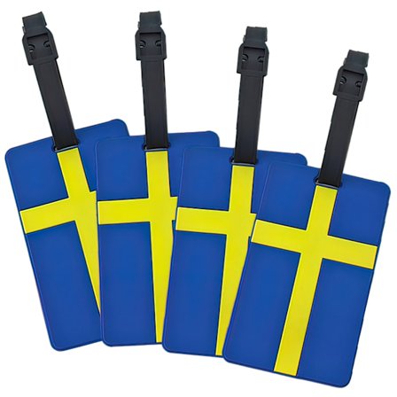 Bagageetikett - Svenska flaggan - För resväska Blå