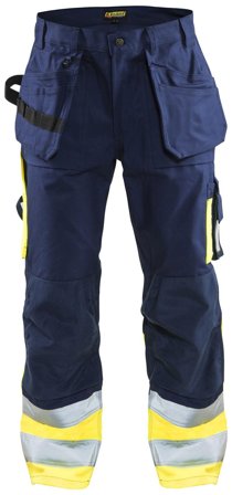 Blåkläder 152918608933C150 Synlighetsbukse marineblå/varselgul, håndverk Str. C150, Klær