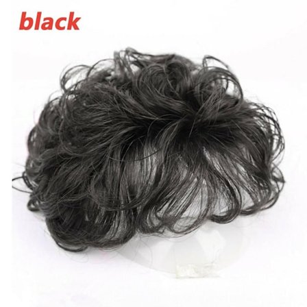 Curly Clip-On Hair Topper Hair Extension SVART black