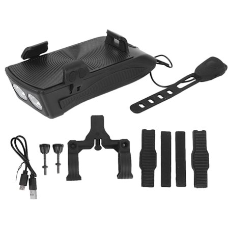 130 Decibel Horn Frontlys Brakett Sykkel LED Frontlykt Feste Sykkeltilbehør for 4‐6.3in Mobiltelefon