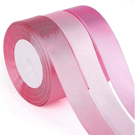 3 stk. Pink Bånd Bryllupsbuket DIY Håndværk 1 Tomme Ensfarvet Bånd Stofbånd Gaveindpakning Julebue Hårknold Bånd Dekoration