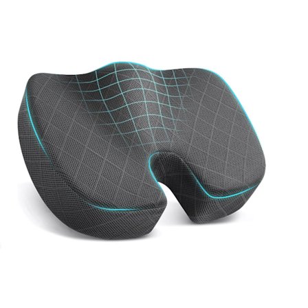 Kontorstolpute Ekstra Stor Memory Foam Sittepute, Ergonomisk Sittepute for Lindring av Isjias og Smerter Forårsaket av Langvarig Sitting