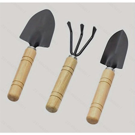 Havehåndsætværktøj, 3 dele, mini-haveredskaber med træhåndtag til potter og højbede (FMY)