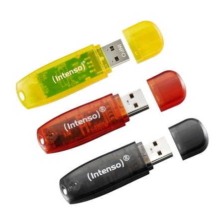 Intenso - USB-minne Rainbow Line 32GB Triple pack Gul