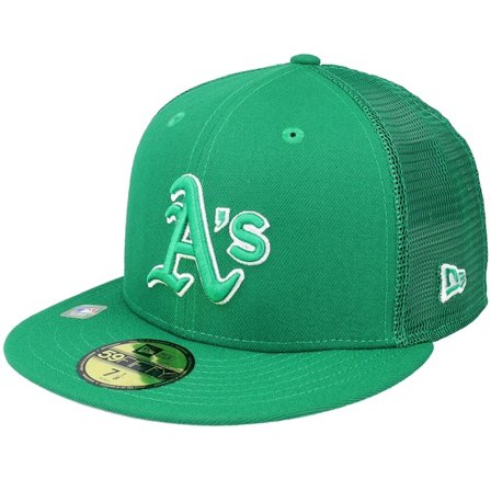 New Era - MLB Green fitted Czapka Z Daszkiem - Oakland Athletics MLB St Pats 59FIFTY Green Mesh Fitted @ Hatstore