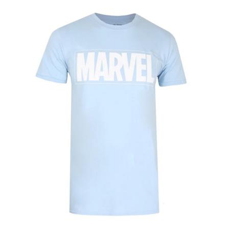 Marvel Herr Logotyp T-shirt S Himmelsblå