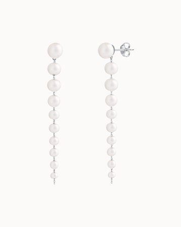 Peggy pärlörhängen i 18K vitguld