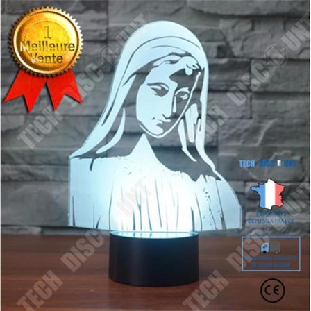 Koristeellinen lamppu - Uusi Neitsyt Maria - 3D - Taktile - LED - Värikäs