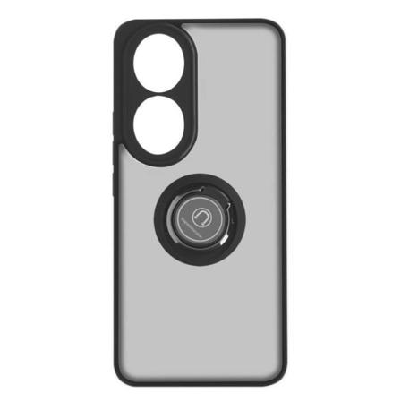 Etui til Honor 90 Bi-materiale Metal Ring Video Support Ringip Black Svart