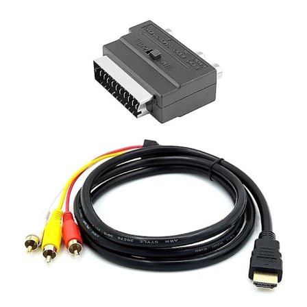 HDMI till 3RCA-kabel 1,5m med SCART-huvud förgyllt