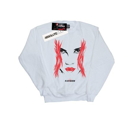 Marvel Girls Black Widow Movie Close-Up Sweatshirt 3-4 år Vit
