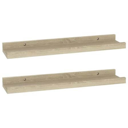 Vidaxl Vägghyllor 2 St Sonoma-ek 40x9x3 Cm Brun