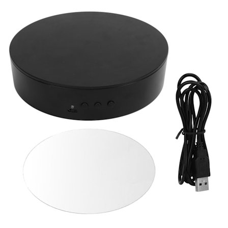 Roterende Visningsstativ ABS 360 Graders Motorisert Dreieskiveplattform med USB-Strømkabel for Fotografering av Produkter og Show