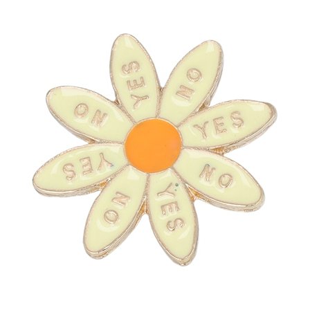 Cap Pins - Bege Acessório - Decision Daisy Metal Enamel Pin @ Hatstore