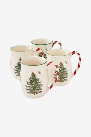 Spode - Mukit Christmas Tree 40 cl, 4/pakk. - Valkoinen - Kupit & mukit - - Homeroom
