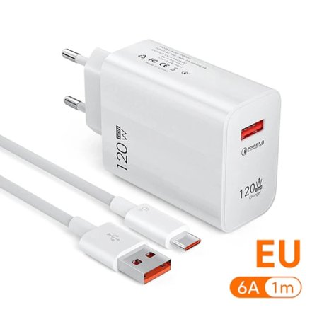 120W USB-laddare Snabbladdning QC3.0 USB C-kabel Typ C-kabel Mobiltelefonladdare För iPhone Huawei Samsung Xiaomi Snabbladdning