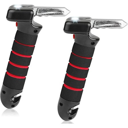 Bil Dörrhjälp Handtag Set Om 2, Bärbar Fordonssupport Handtag, 4 I 1 Dörrhandtag För Äldre, Hjälp Fönsterbrytare Säkerhetsbälte Cutter Med Led 