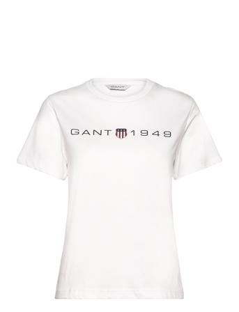 GANT Reg Printed Graphic T-Shirt Vit