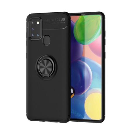 Samsung A21s Praktisk Stöttåligt Skal Med Ringhållare V3 Svart