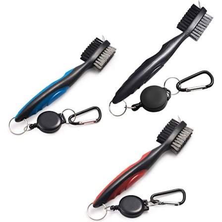 Golfklub-børste Groove Cleaner med Tilbagetrækkelig Zipline og Aluminium