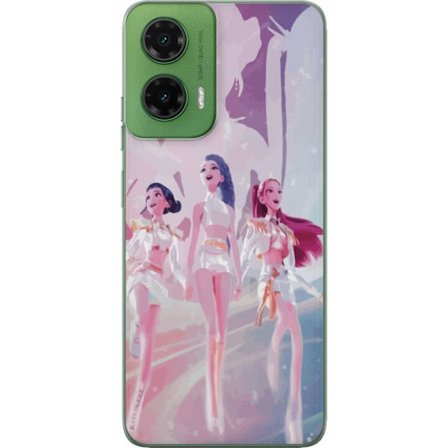 Yhteensopiva Puhelinkuori Motorola Moto G35 K-Pop Demon Hunters hopeinen kolmikko idol anime kpop futuristinen lavastussuunnittelu