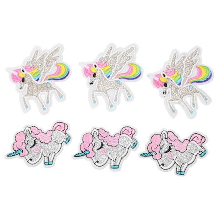 6 stk. Stryke-på-merker Enhjørningdesign Vaskbar Slitesterk Bomull for Skjorte Jeansjakke