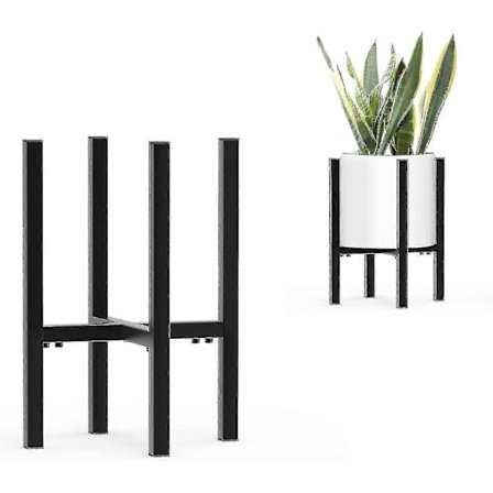 Justerbart plantestativ, blomsterstativ i jern for 8-12 tommers blomsterpotte, plantepottestativ med ben for hage, balkong, utendørs hjemmeterrasse - 