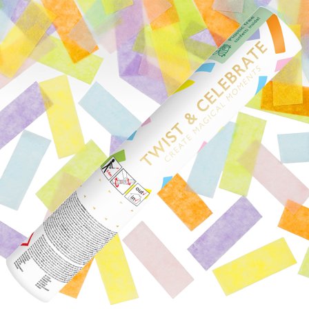 Konfettikanon Rektangulär Pastell 28 cm