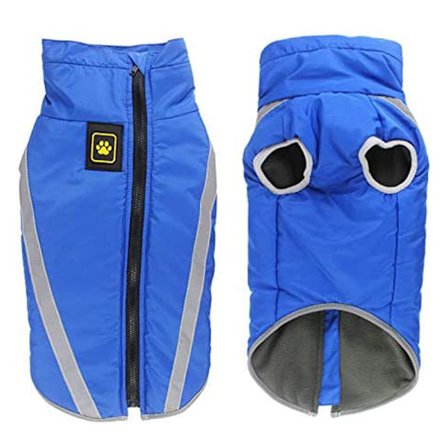 Vandtæt Hundefrakke Vinter Varm Jakke, Vindtæt Kæledyrstøj Hundejakke Outfit til Små Mellemstore Hunde med Sele Hul