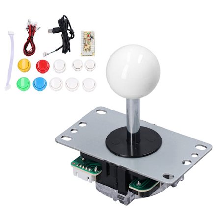 Zero Delay Arcade Spil Joystick Kit DIY Dele med Encoder Board 10 Knapper til MAME Hvid