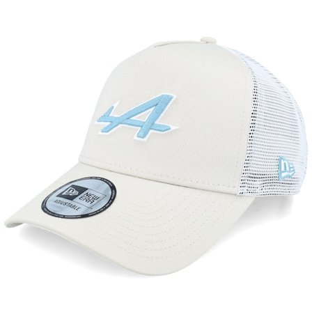 New Era - Motor Schwarz Trucker Cap - Alpine F1 25 Seasonal Pop Stone/Light Blue A-frame Trucker @ Hatstore