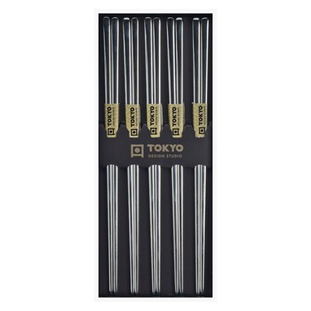 Tokyo design studio Syömäpuikot 5 paria, ruostumaton teräs, silver