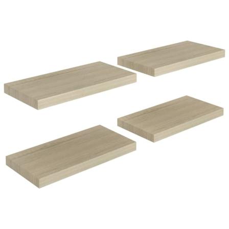 Vidaxl Svävande Vägghyllor 4 St Ek 50x23x3,8 Cm Mdf Brun