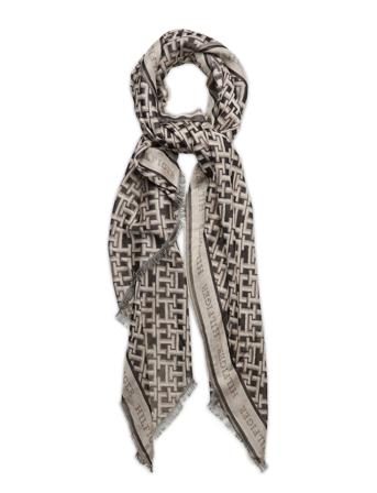 Th Contemporary Mono Cb Scarf Accessories Scarves Lightweight Scarves Svart Tommy Hilfiger*Betinget Tilbud