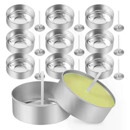 ABNP 150 kpl alumiinisia teekynttiläkuppeja metallisia teekynttiläpurkkeja 150 kpl kynttiläsydämillä tyhjä kynttilä kynttilöiden ystäville [HK]