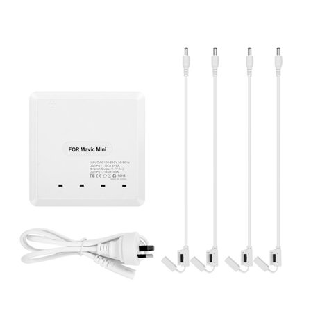 USB-dronepariston laturi 4 akulle ja 2 kaukosäätimelle, sopii DJI Mavic Mini -droneille, 100-240V AU-pistoke