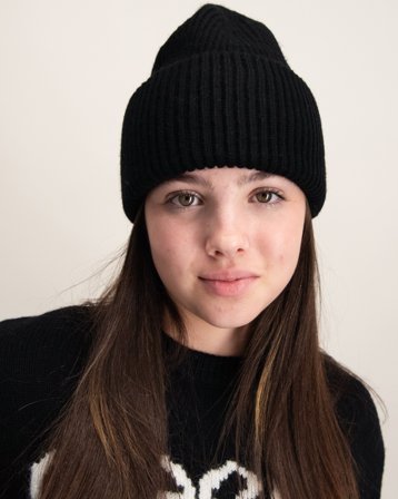 RYVLS Knitted Beanie Noir Bonnets Fille - Kids Brand Store