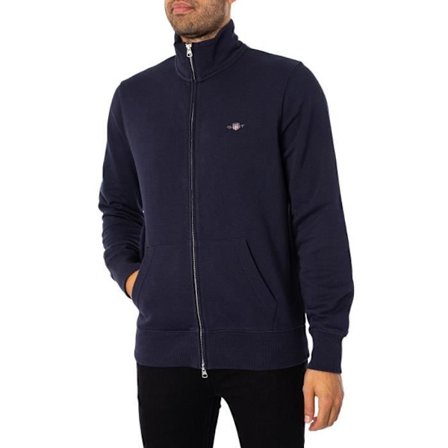 GANT - Zip-sweatshirt Regular Shield - Herr - Blå