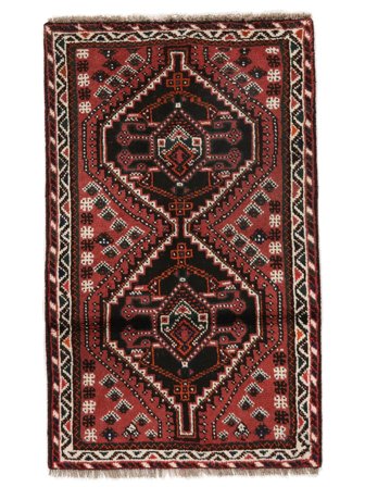 Shiraz Rug Oriental Black/Dark Red (Wool, Persia)