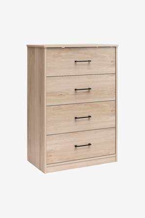Dorel Home - Kommode med 4 skuffer i Mdf BrEz - Beige - Kommoder - Fra Homeroom