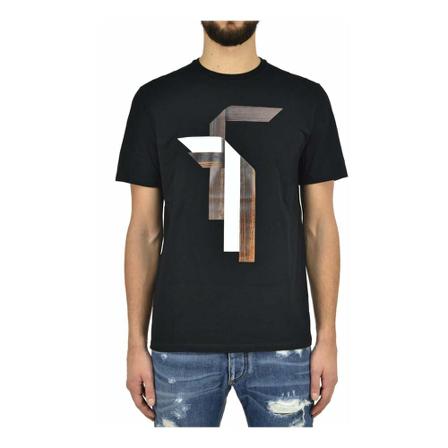 Neil Barrett, T-Shirts Zwart, Heren, Maat:S