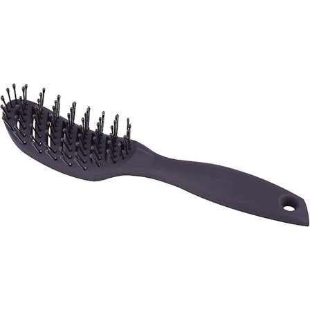 Buet tørkebørste med kurve, plastbørste for kort hår, ventilert gave til vått hår