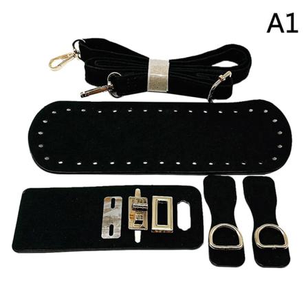 1 Set Handgjord Handväska Väska Set Läderväska Botten Med Hardwar