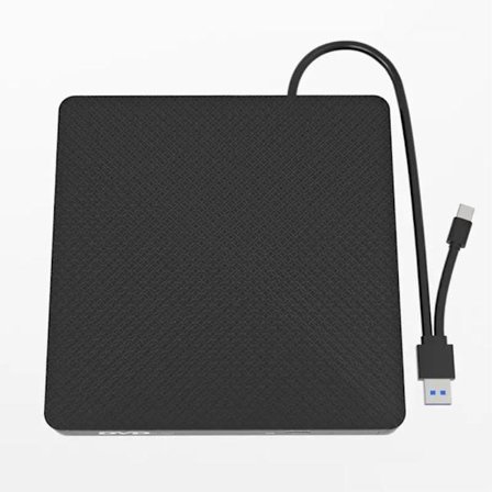 Ultratunn USB 3.0+Typ-C DVD-enhet Extern CD-läsare VCD-brännare