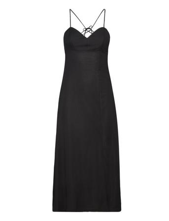 Side-Slit Dress Dresses Cocktail Dresses Svart Mango*Betinget Tilbud