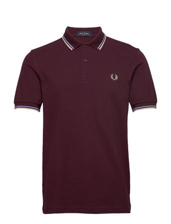 Twin Tipped Fp Shirt Polos Short-sleeved Röd Fred Perry
