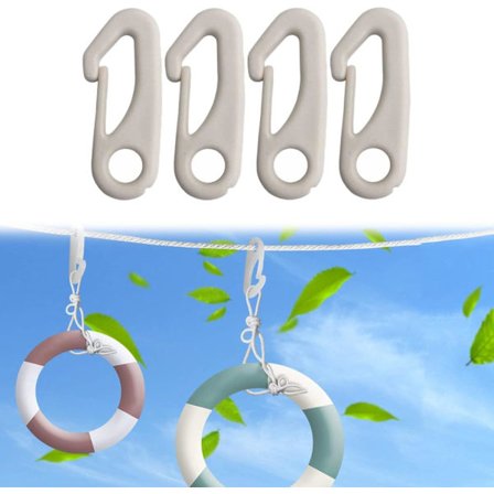 Lipputangon pidike, nailonlipputangon pidike, lipputangon kiinnitystarvike tangon kiinnittämiseen lipputankoon, valkoinen, 4 kpl