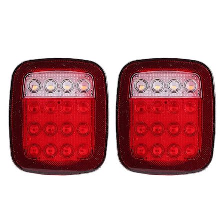 2 stk. LED Baglygter Bagbremselys Stop Bak Passer til Jeep Wrangler CJ 76?06